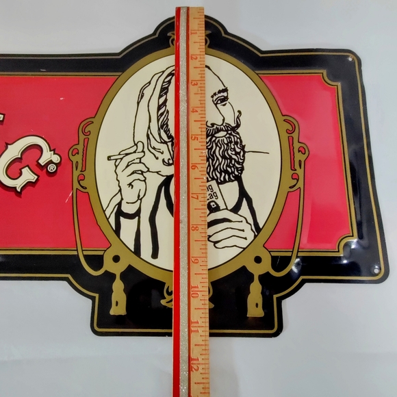 Vintage Zig Zag Man Cigarette Tobacco Raised Tin Tacker Advertising Sign  24" - Picture 8 of 11